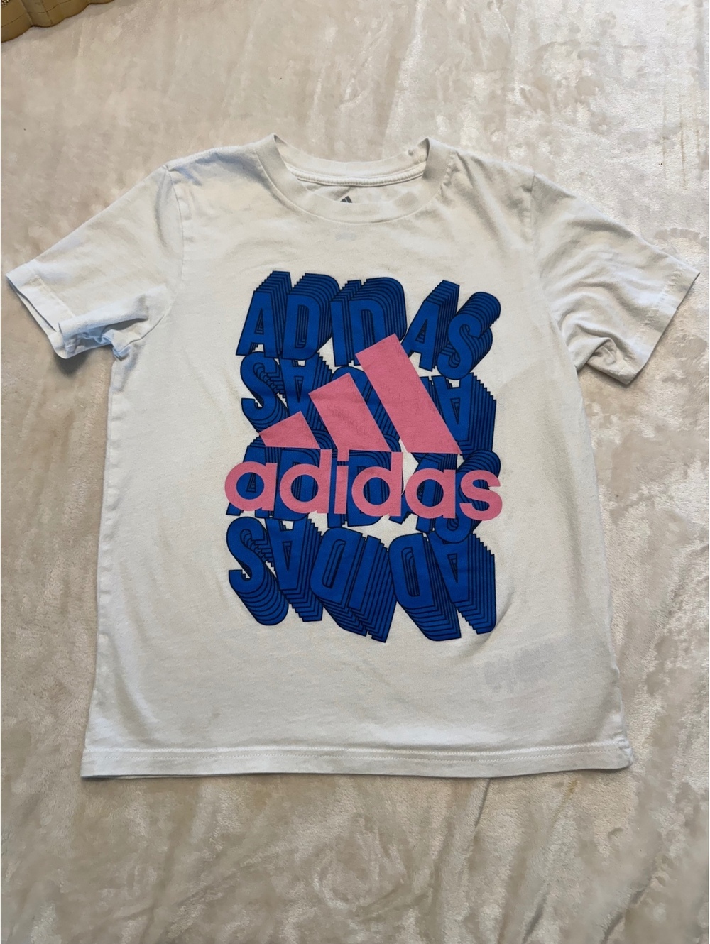 Adidas Girls' Short-Sleeve Crew Neck T-Shirt with Graphic Logo Size S (8)